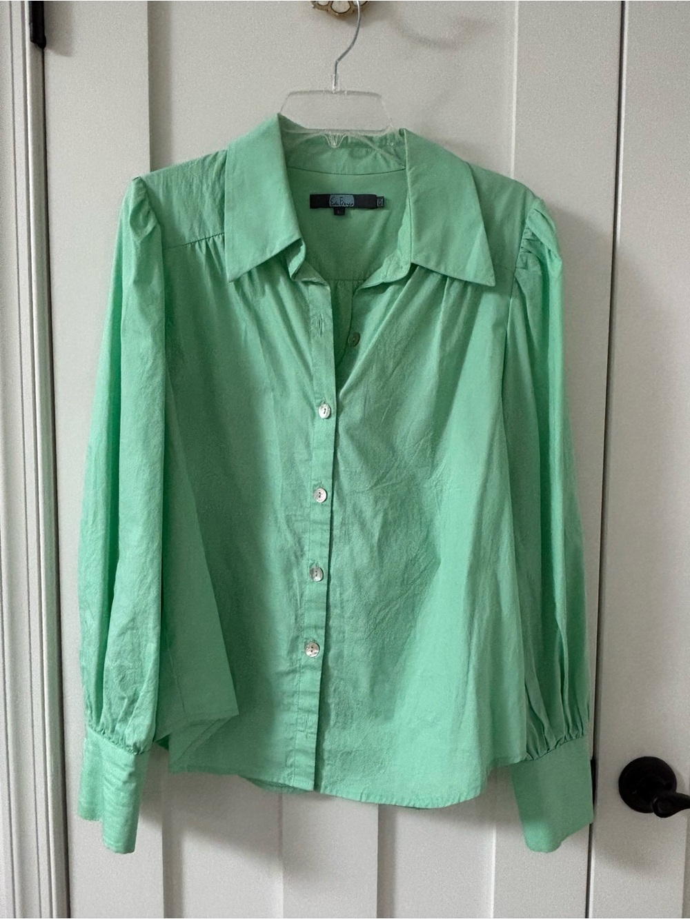 Eva Franco Mint Green Button-Down Shirt
